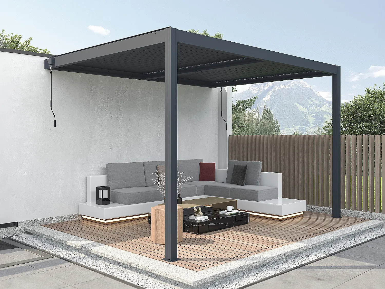 Pérgola de aluminio instalada en Huelva — Toldos Navarro